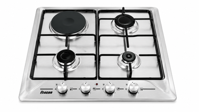 DAGOR ENCIMERA GAS 60 CM. 3 HORNALLAS - INOX