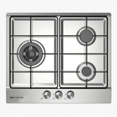 DAGOR ENCIMERA GAS 60 CM. 3 HORNALLAS - INOX